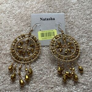 Natasha, Gold beaded earrings